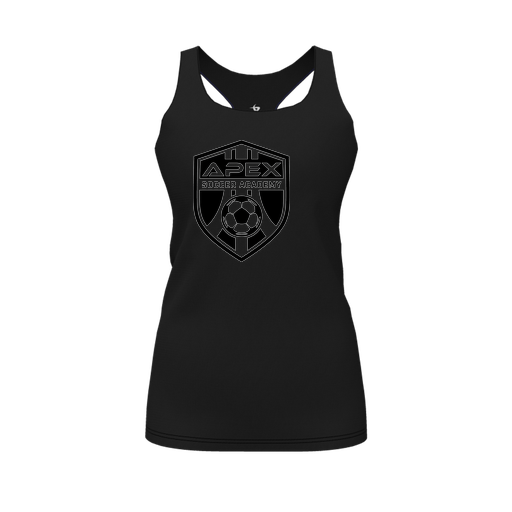 [CUS-DFW-RCBK-PER-BLK-FYS-LOGO2] Racerback Tank Top (Female Youth S, Black, Logo 2)