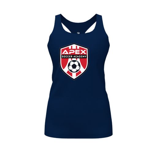 [CUS-DFW-RCBK-PER-NVY-FYS-LOGO1] Racerback Tank Top (Female Youth S, Navy, Logo 1)