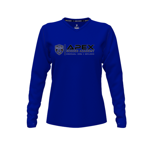 [CUS-DFW-TEES-CMF-VNK-LSL-RYL-FYXS-LOGO3] Comfort T-Shirt (Female Youth XS, Royal, V Neck, Logo 3, Long Sleeve)