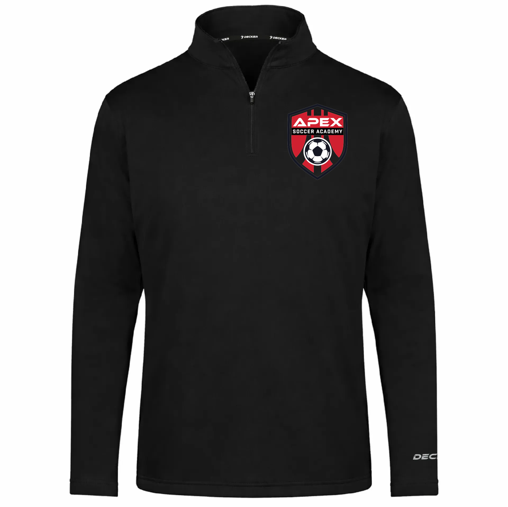 [FOLQFFBK-AXS-LOGO1] Decker Men's FlexFleece 1/4 Zip (Black, Adult XS, Logo 1)