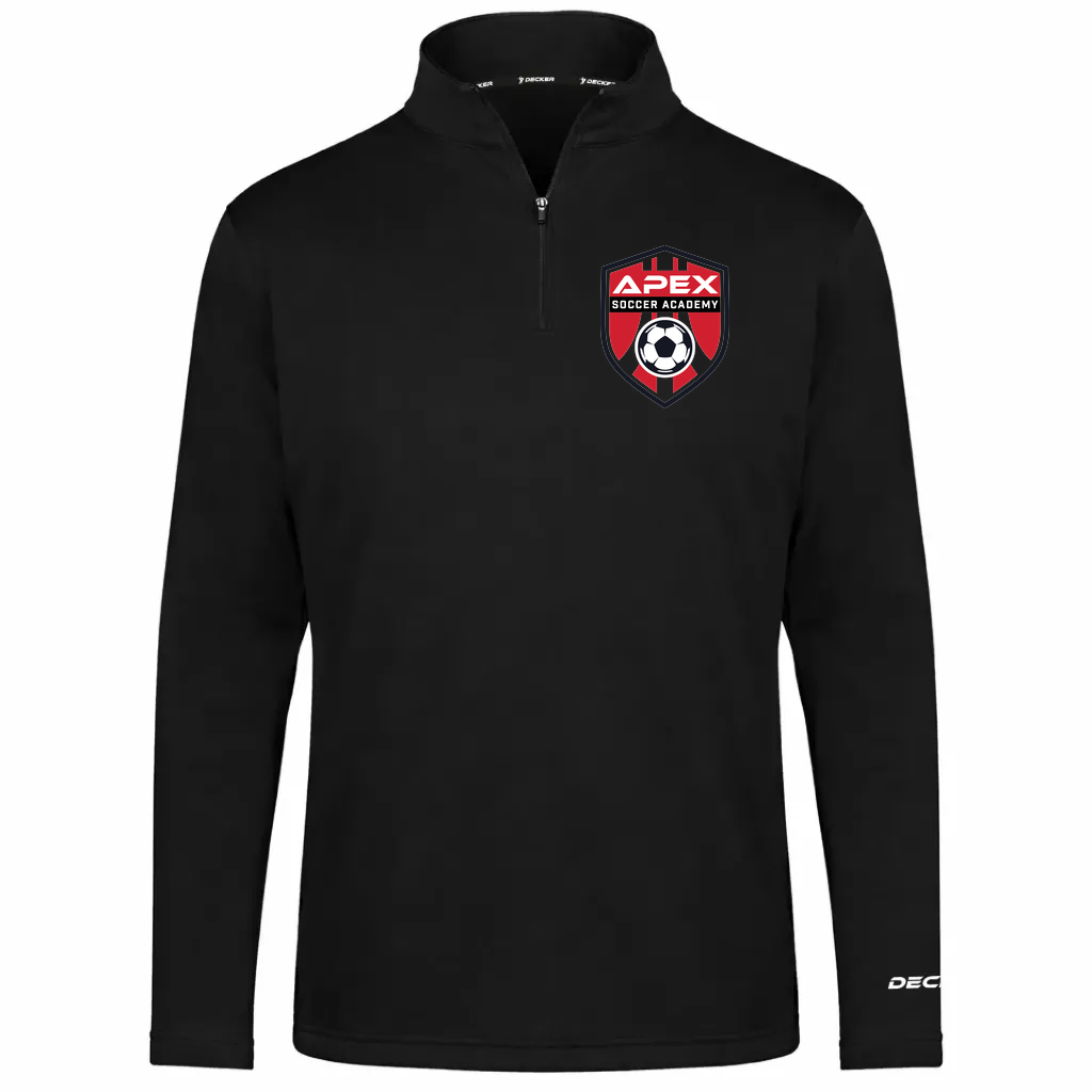 [FlexFleece-Adult XS-BLACK-LOGO1] Decker Men's FlexFleece 1/4 Zip (Black, Adult XS, Logo 1)