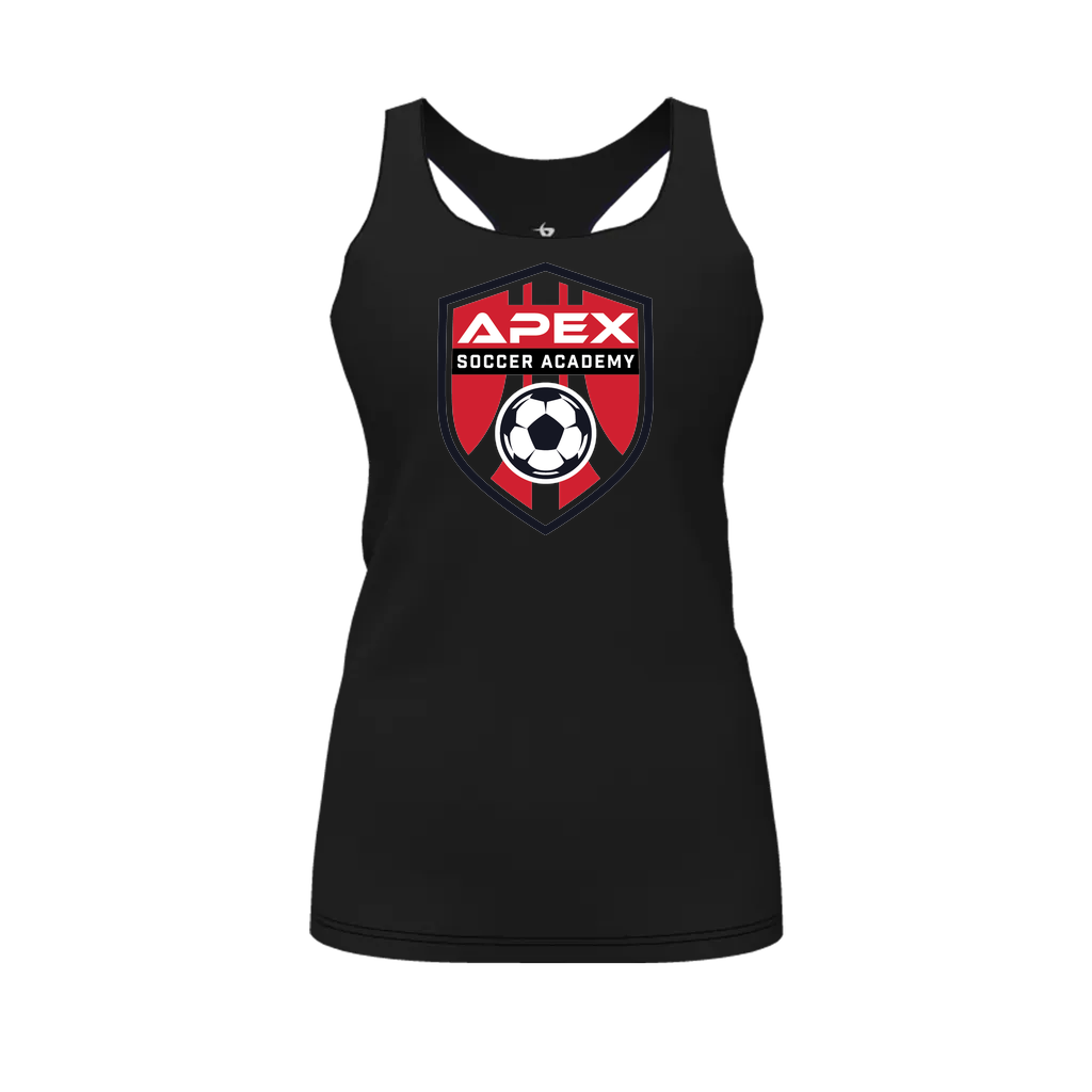 [FT0TRBBK-FYXS-LOGO1] Decker Racerback Tank Top (Black, Female Youth XS, Logo 1)
