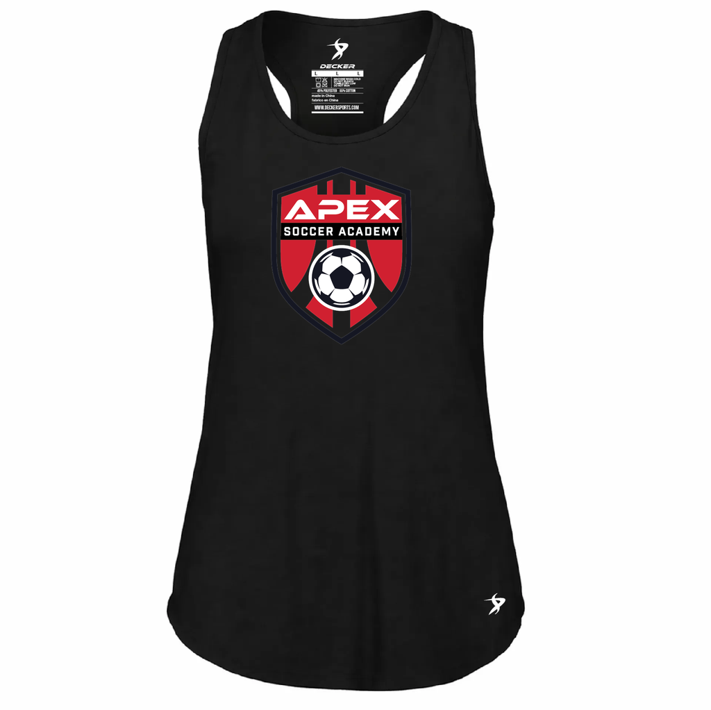 [FT0TUBBK-FAXS-LOGO1] Decker Women's Tri-Blend Tank Top (Black, Female Adult XS, Logo 1)