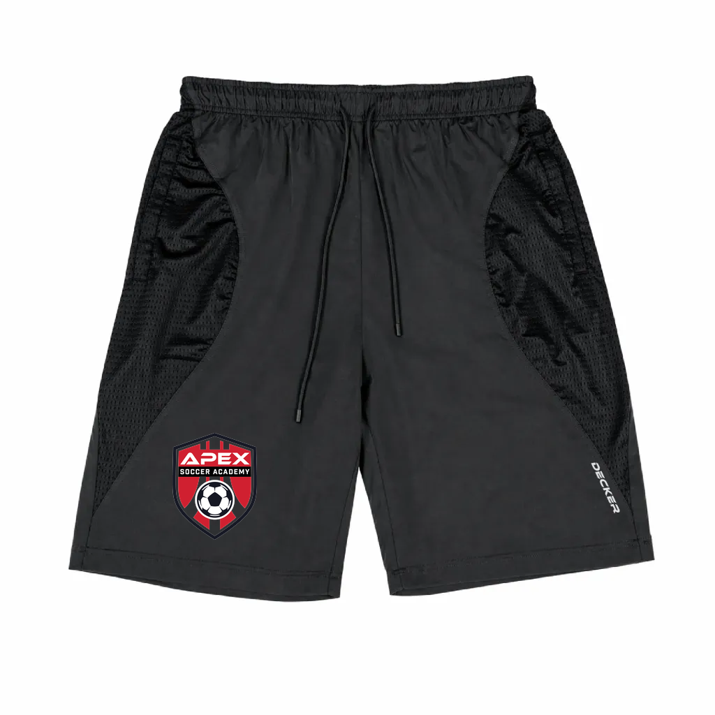 [CUS-DFW-SHOR-PER-CRV-BLK-YXXS-LOGO1] Decker Shorts (Curve Shorts) (Black, Youth XXS, Logo 1)