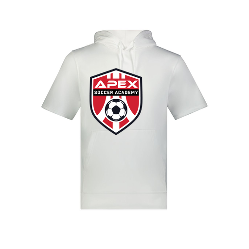 [6871.005.S-LOGO1] Men's Dri Fit Short Sleeve Hoodie (Adult S, White, Logo 1)
