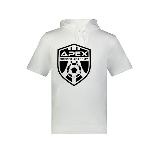 [6871.005.S-LOGO2] Men's Dri Fit Short Sleeve Hoodie (Adult S, White, Logo 2)