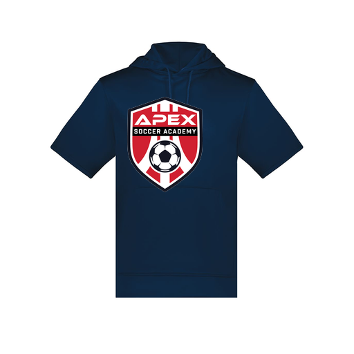 [6871.065.S-LOGO1] Men's Dri Fit Short Sleeve Hoodie (Adult S, Navy, Logo 1)