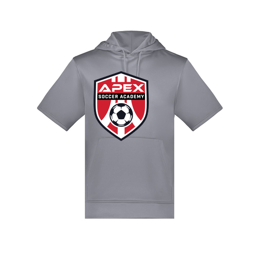 [6871.059.S-LOGO1] Men's Dri Fit Short Sleeve Hoodie (Adult S, Gray, Logo 1)