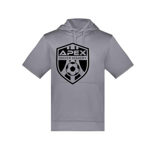[6871.059.S-LOGO2] Men's Dri Fit Short Sleeve Hoodie (Adult S, Gray, Logo 2)