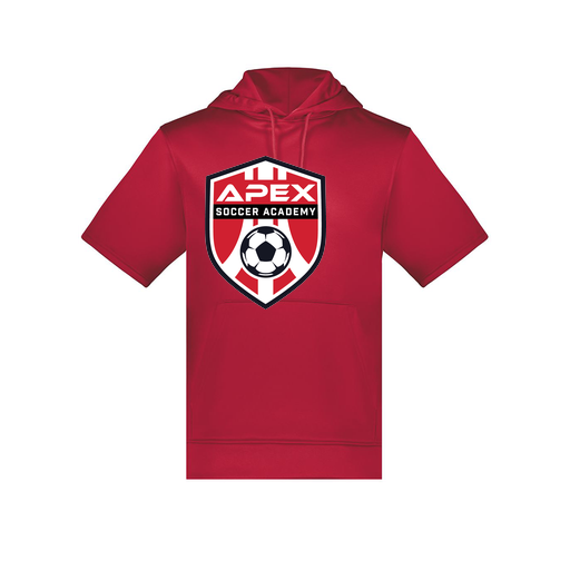 [6871.083.S-LOGO1] Men's Dri Fit Short Sleeve Hoodie (Adult S, Red, Logo 1)