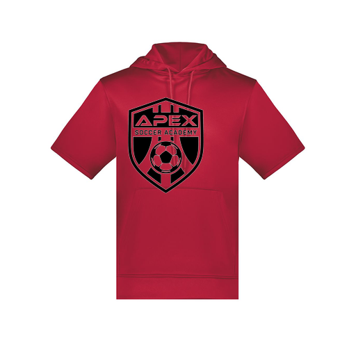 [6871.083.S-LOGO2] Men's Dri Fit Short Sleeve Hoodie (Adult S, Red, Logo 2)