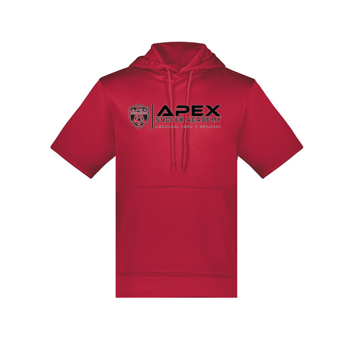 [6871.083.S-LOGO3] Men's Dri Fit Short Sleeve Hoodie (Adult S, Red, Logo 3)