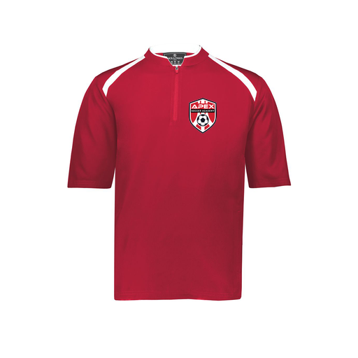 [229581-AS-RED-LOGO1] Men's Dugout Short Sleeve Pullover (Adult S, Red, Logo 1)