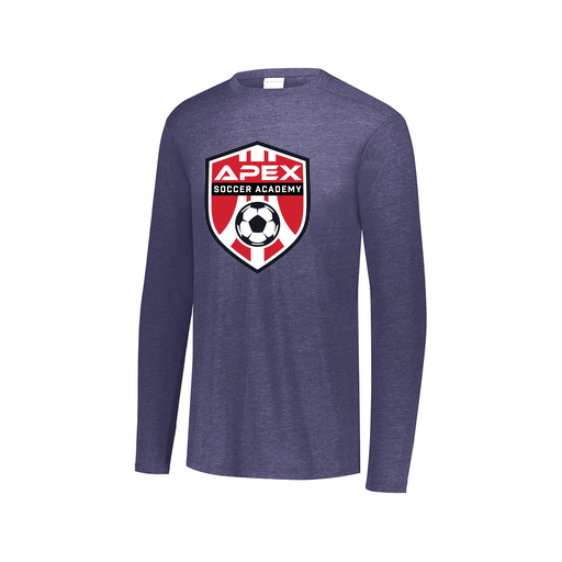 [FTLCUBNV-AXS-LOGO1] Decker Men's Tri-Blend T-Shirt - Long Sleeve (Adult XS, Navy, Logo 1)