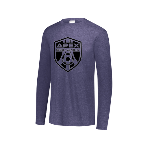 [FTLCUBNV-AXS-LOGO2] Decker Men's Tri-Blend T-Shirt - Long Sleeve (Adult XS, Navy, Logo 2)