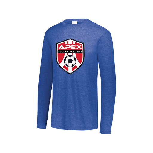 [FTLCUBRY-AXS-LOGO1] Decker Men's Tri-Blend T-Shirt - Long Sleeve (Adult XS, Royal, Logo 1)