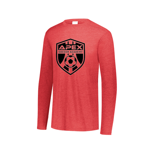 [FTLCUBRD-AXS-LOGO2] Decker Men's Tri-Blend T-Shirt - Long Sleeve (Adult XS, Red, Logo 2)