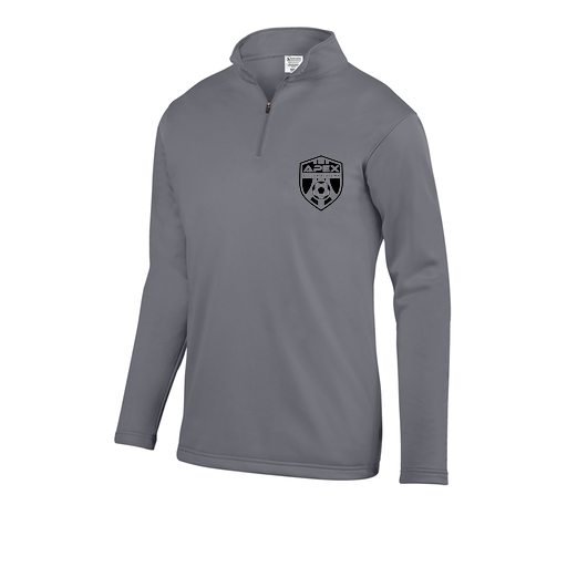 [FOLQFFGY-AS-LOGO2] Decker Men's FlexFleece 1/4 Zip (Adult S, Gray, Logo 2)