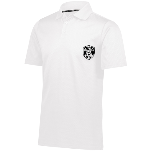 [222568.005.S-LOGO2] Men's Prism Polo (Adult S, White, Logo 2)