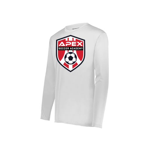 [222823.005.S-LOGO1] Youth LS Smooth Sport Shirt (Youth S, White, Logo 1)