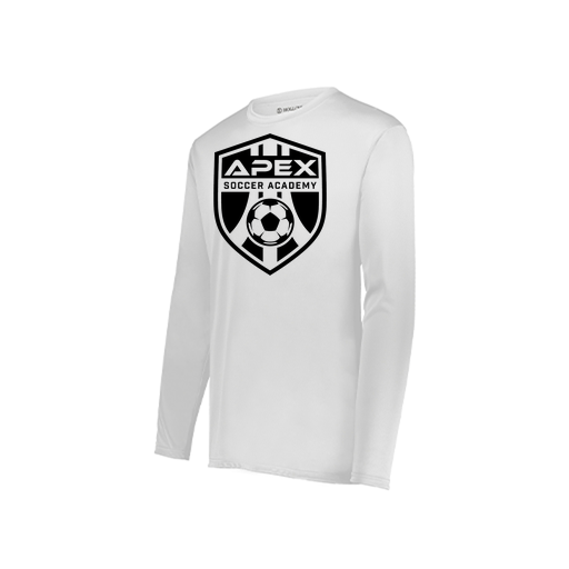 [222823.005.S-LOGO2] Youth LS Smooth Sport Shirt (Youth S, White, Logo 2)