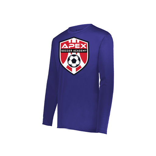 [222823.747.S-LOGO1] Youth LS Smooth Sport Shirt (Youth S, Purple, Logo 1)