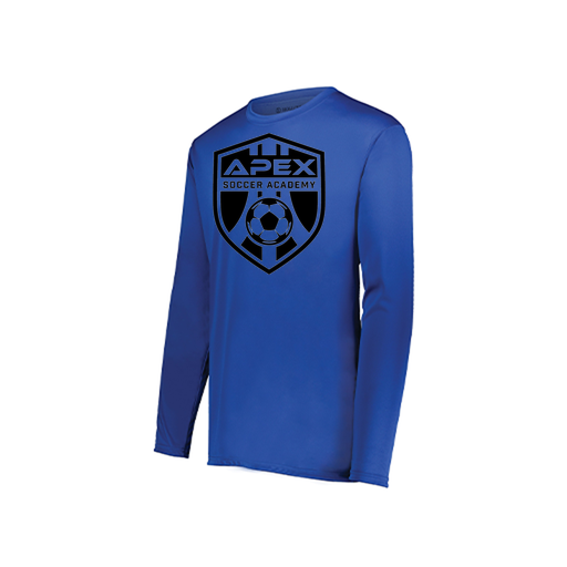 [222823.060.S-LOGO2] Youth LS Smooth Sport Shirt (Youth S, Royal, Logo 2)