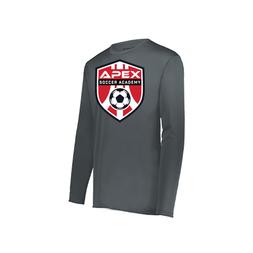 [222823.059.S-LOGO1] Youth LS Smooth Sport Shirt (Youth S, Gray, Logo 1)