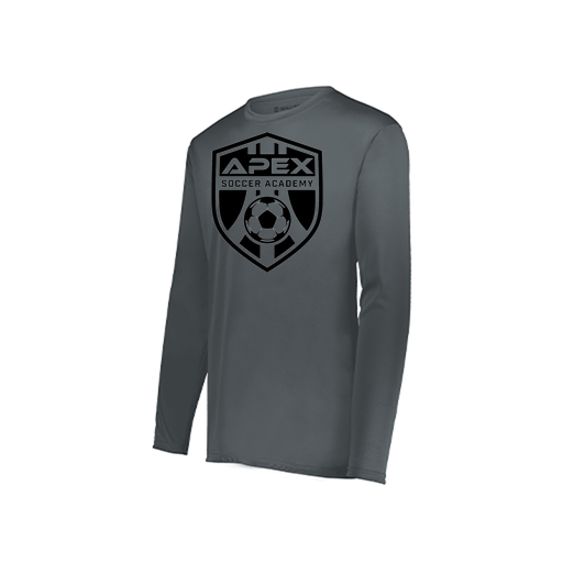 [222823.059.S-LOGO2] Youth LS Smooth Sport Shirt (Youth S, Gray, Logo 2)