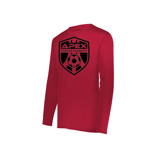 [222823.083.S-LOGO2] Youth LS Smooth Sport Shirt (Youth S, Red, Logo 2)