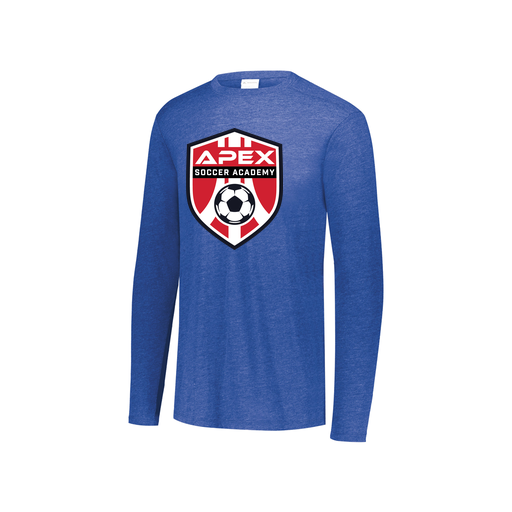 [FTLCUBRY-YS-LOGO1] Decker Youth Tri-Blend T-Shirt - Long Sleeve (Youth S, Royal, Logo 1)