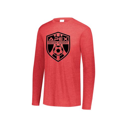 [FTLCUBRD-YS-LOGO2] Decker Youth Tri-Blend T-Shirt - Long Sleeve (Youth S, Red, Logo 2)