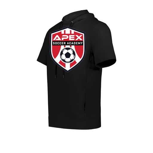 [222605.080.S-LOGO1] YOUTH VENTURA SOFT KNIT SHORT SLEEVE HOODIE (Youth S, Black, Logo 1)