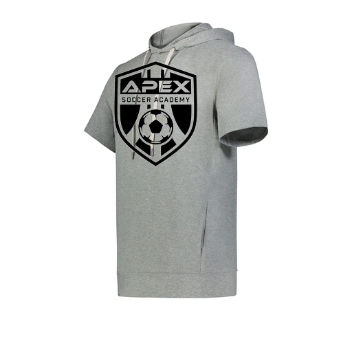 [222605-SIL-YS-LOGO2] YOUTH VENTURA SOFT KNIT SHORT SLEEVE HOODIE (Youth S, Silver, Logo 2)