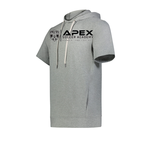 [222605-SIL-YS-LOGO3] YOUTH VENTURA SOFT KNIT SHORT SLEEVE HOODIE (Youth S, Silver, Logo 3)