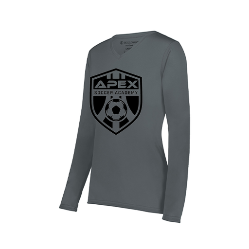 [222824.059.S-LOGO2] Ladies LS Smooth Sport Shirt (Female Adult S, Gray, Logo 2)