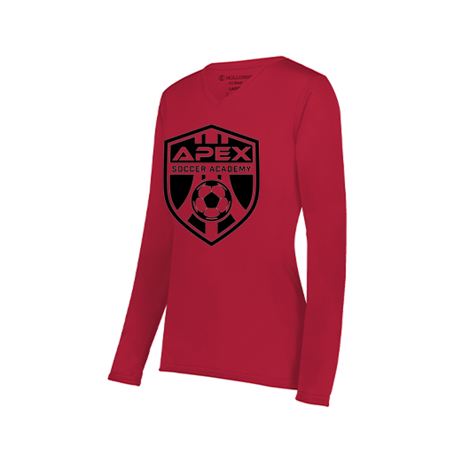 [222824.083.S-LOGO2] Ladies LS Smooth Sport Shirt (Female Adult S, Red, Logo 2)