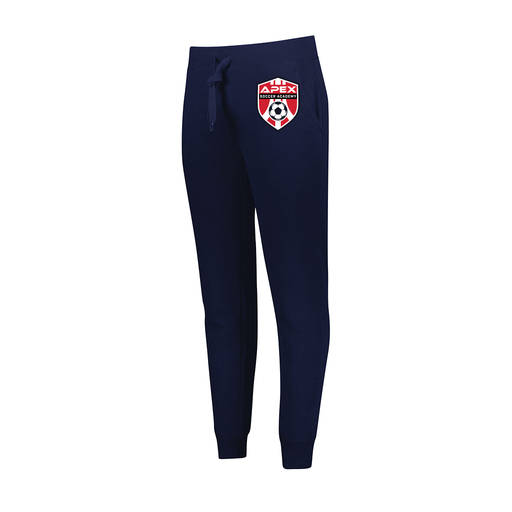 [229748.065.XS-LOGO1] Ladies 60/40 Fleece Jogger (Female Adult XS, Navy, Logo 1)