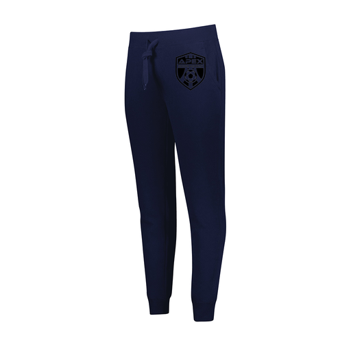 [229748.065.XS-LOGO2] Ladies 60/40 Fleece Jogger (Female Adult XS, Navy, Logo 2)