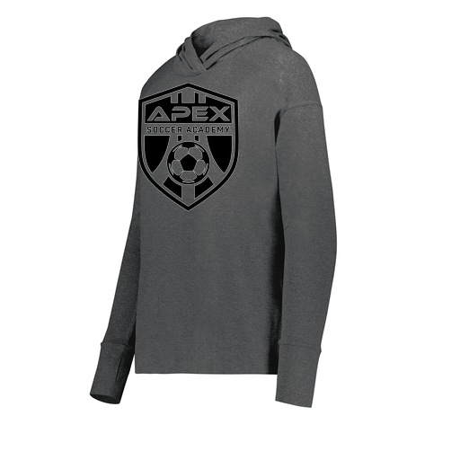 [222798-GRY-FAXS-LOGO2] Ladies Ventura Thin Knit Hoodie (Female Adult XS, Gray, Logo 2)