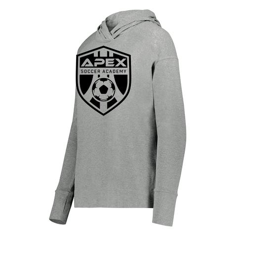 [222798-SIL-FAXS-LOGO2] Ladies Ventura Thin Knit Hoodie (Female Adult XS, Silver, Logo 2)