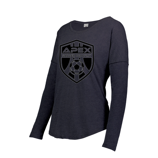 [FTLCUBNV-FAXS-LOGO2] Decker Women's Tri-Blend T-Shirt - Long Sleeve (Female Adult XS, Navy, Logo 2)