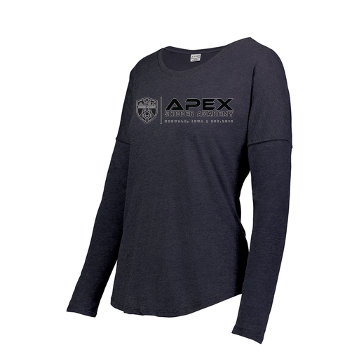 [FTLCUBNV-FAXS-LOGO3] Decker Women's Tri-Blend T-Shirt - Long Sleeve (Female Adult XS, Navy, Logo 3)
