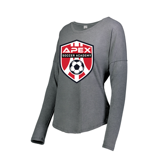 [3077.013.XS-LOGO1] Ladies LS Ultra-blend T-Shirt (Female Adult XS, Gray, Logo 1)