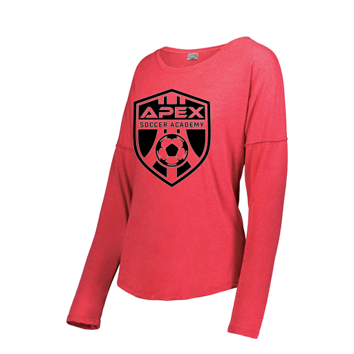 [FTLCUBRD-FAXS-LOGO2] Ladies LS Ultra-blend T-Shirt (Female Adult XS, Red, Logo 2)